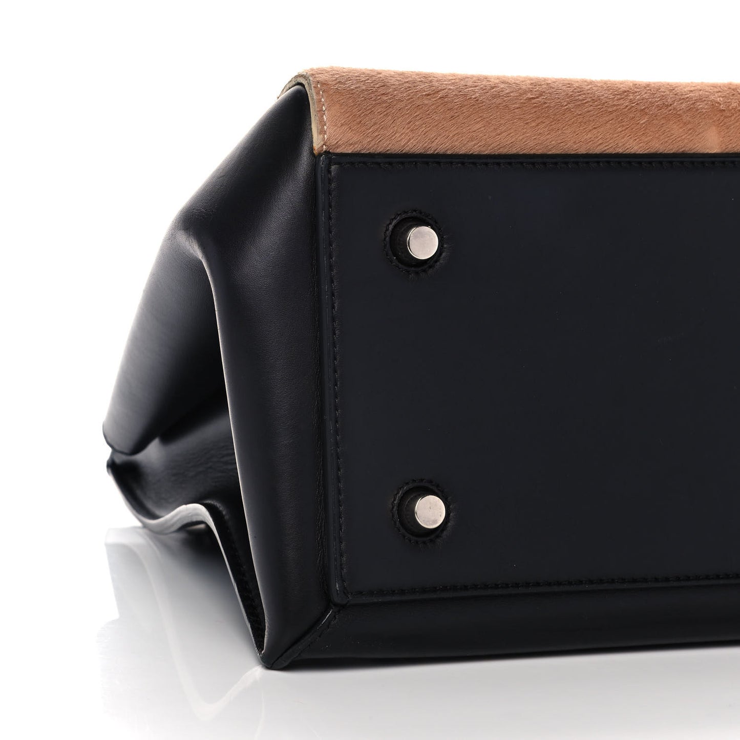 Pony Hair Calfskin Medium Edge Shoulder Bag Praline