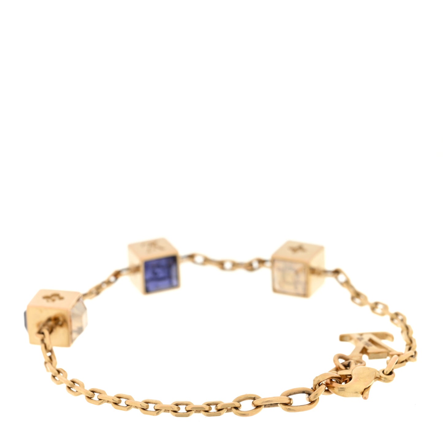 LOUIS VUITTON Swarovski Gamble Bracelet Azur Gold