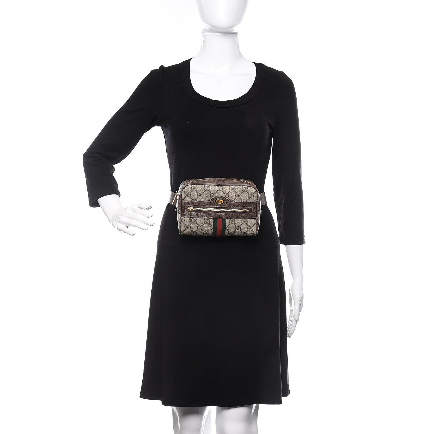 Gucci GG Supreme Monogram Web Small Ophidia Belt Bag 75 30 Dark Brown 2 of 10