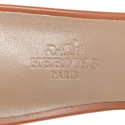 Hermes Calfskin Oasis Sandals 37.5 Gold 8 of 10