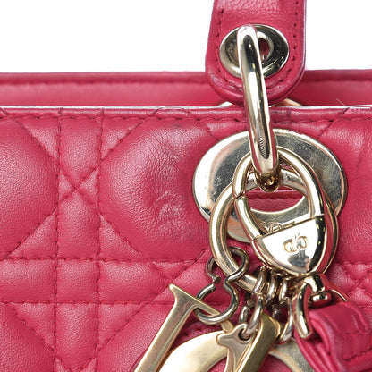 Christian Dior Lambskin Cannage Large Lady Dior Fuchsia 11 of 29