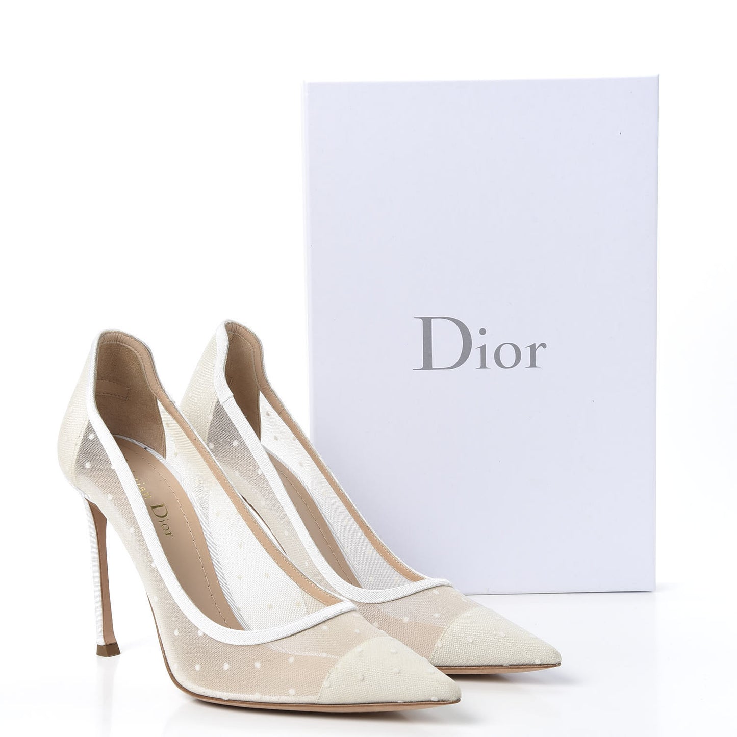 Mesh Plumetis Tulle D-Moi Pumps 38.5 White