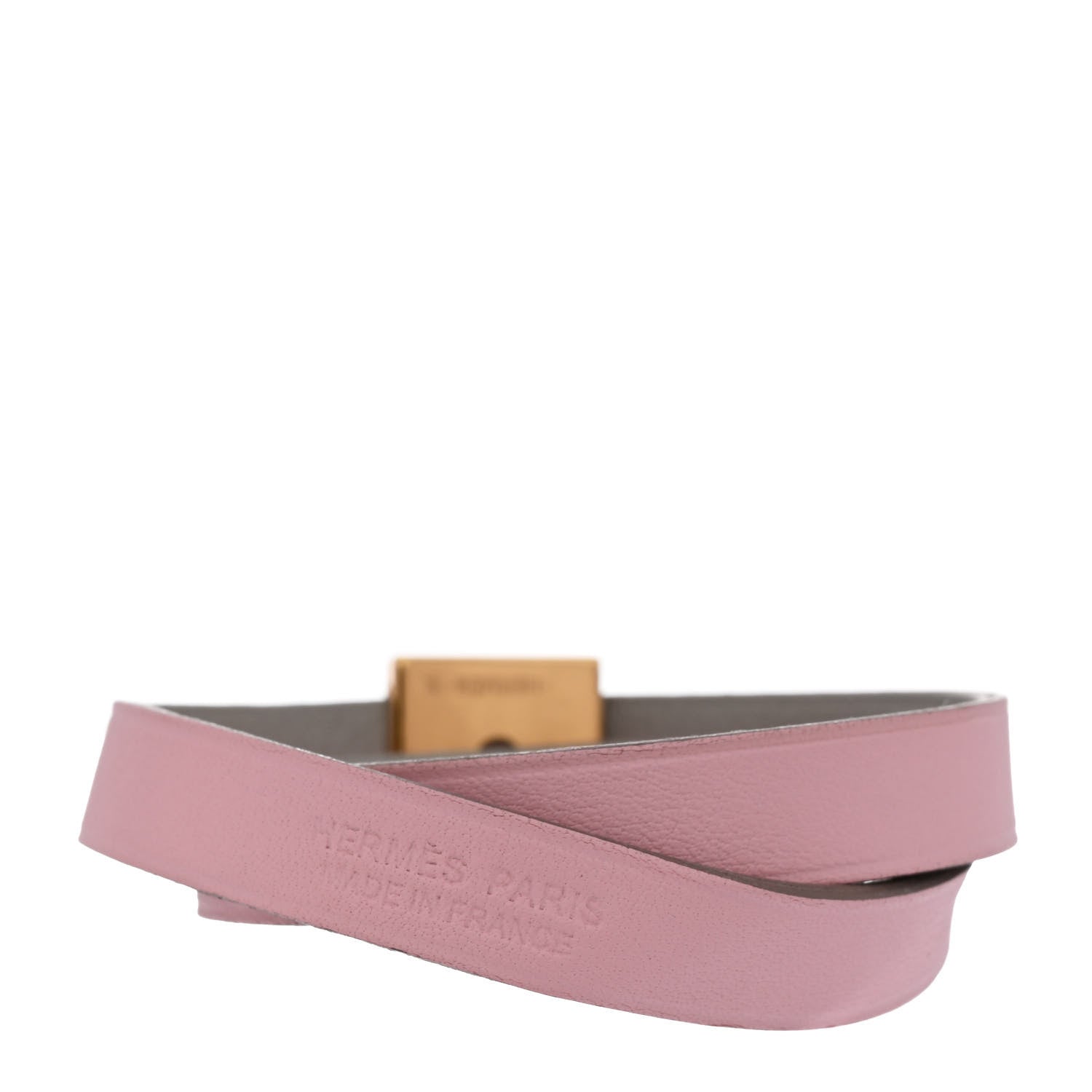 Hermes Swift Medor Infini Double Tour Bracelet T2 Rose Sakura Gris Perle 3 of 4