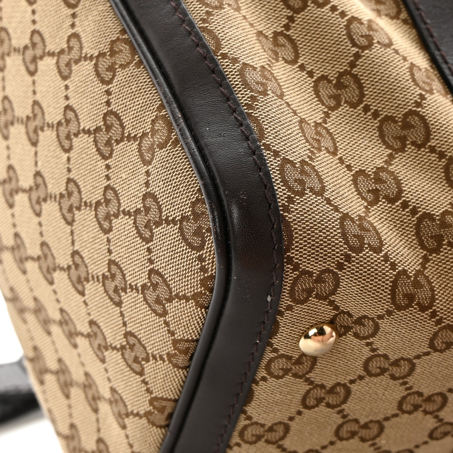 Monogram Selleria Calfskin Vintage Web Medium Boston Beige Ebony Cocoa