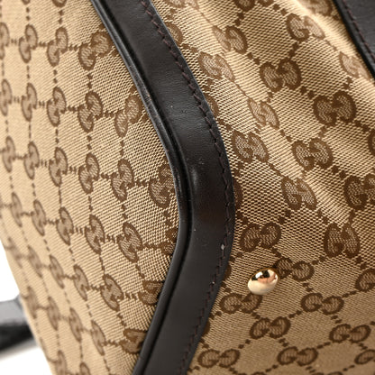 Gucci Monogram Selleria Calfskin Vintage Web Medium Boston Beige Ebony Cocoa 12 of 21
