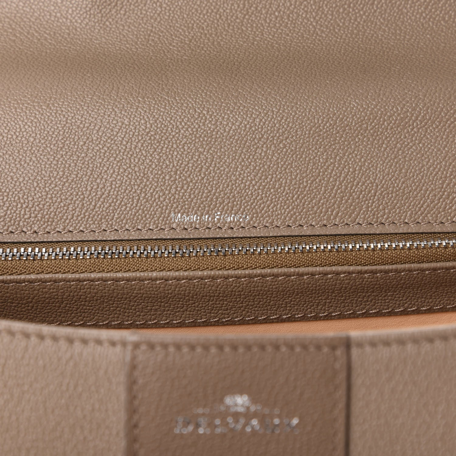 Delvaux Grained Calfskin MM Brillant Satchel Camaieux Tourterelle 9 of 10