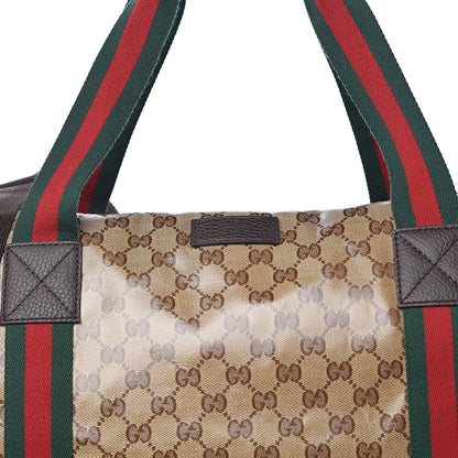 Gucci Crystal Monogram Web Large Carry On Duffle Bag Brown 9 of 11
