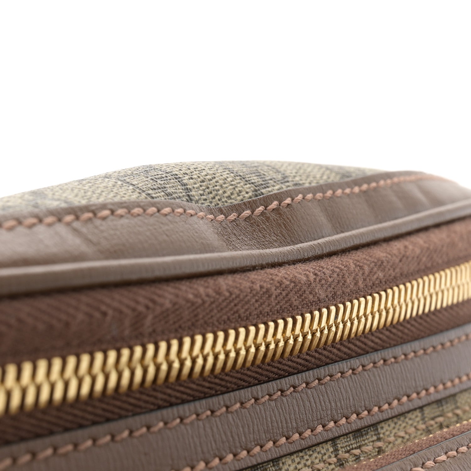 Gucci GG Supreme Monogram Textured Calfskin Retro Interlocking G Belt Bag Beige Ebony Brown Sugar 12 of 12