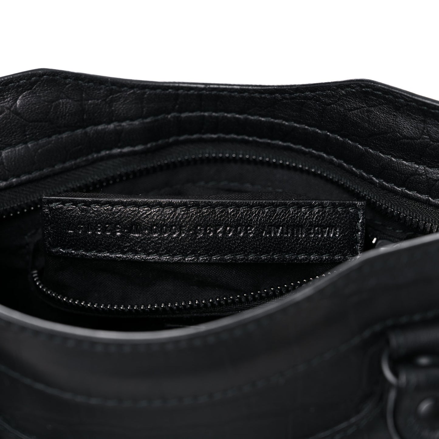 Matte Supple Lambskin Crocodile Embossed Classic Black Hardware Mini City Black