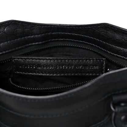Balenciaga Matte Supple Lambskin Crocodile Embossed Classic Black Hardware Mini City Black 7 of 9