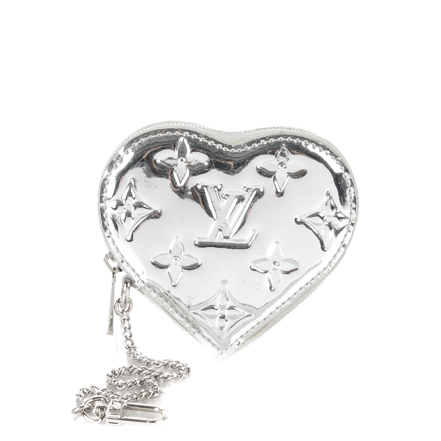 Louis Vuitton Monogram Miroir Heart Coin Purse Silver 1 of 7