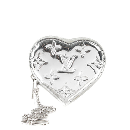 Louis Vuitton Monogram Miroir Heart Coin Purse Silver 1 of 7