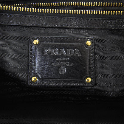 Prada Nappa Dressy Gaufre Ruched Clutch Nero 7 of 10