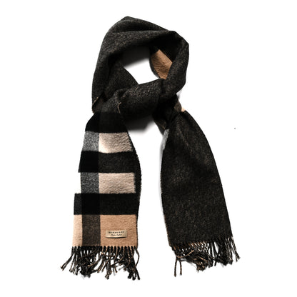 Burberry Cashmere Giant Check Fringe Scarf 1 of 3