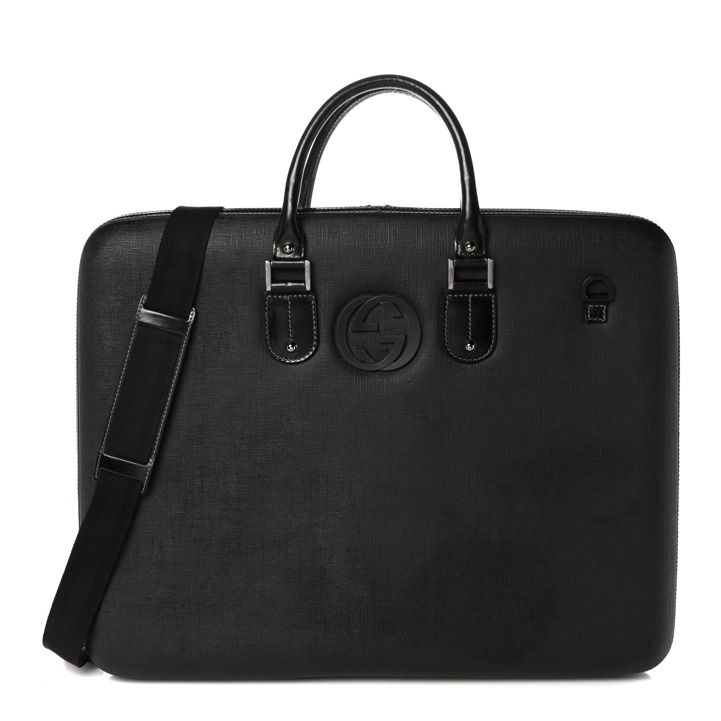 Coated Canvas Interlocking G Large Garment Hard Case Travel Bag Black