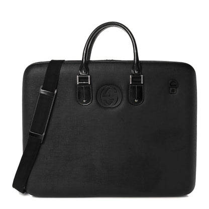 Gucci Coated Canvas Interlocking G Large Garment Hard Case Travel Bag Black 1 of 15