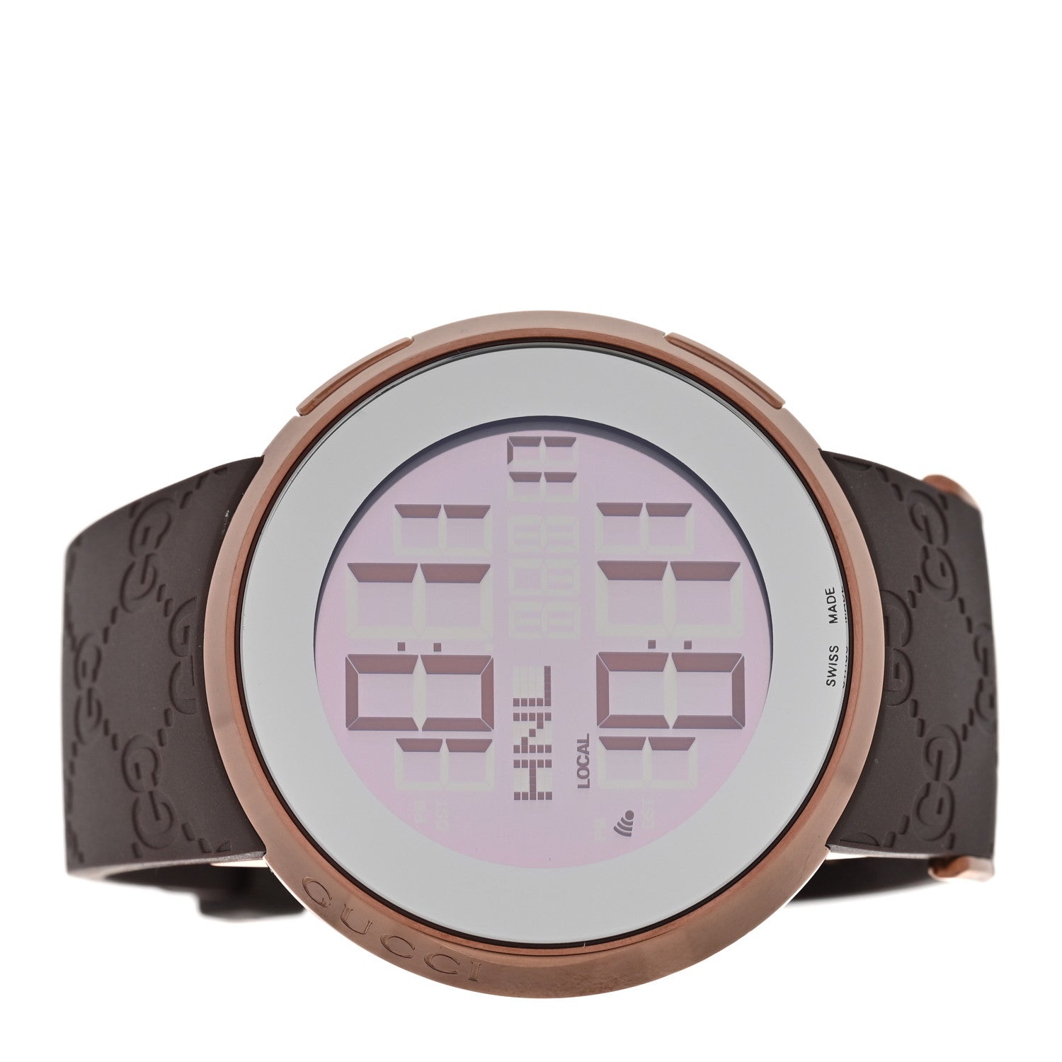 Gucci Stainless Steel Rubber 45mm Digital I-Gucci Watch Brown 2 of 4