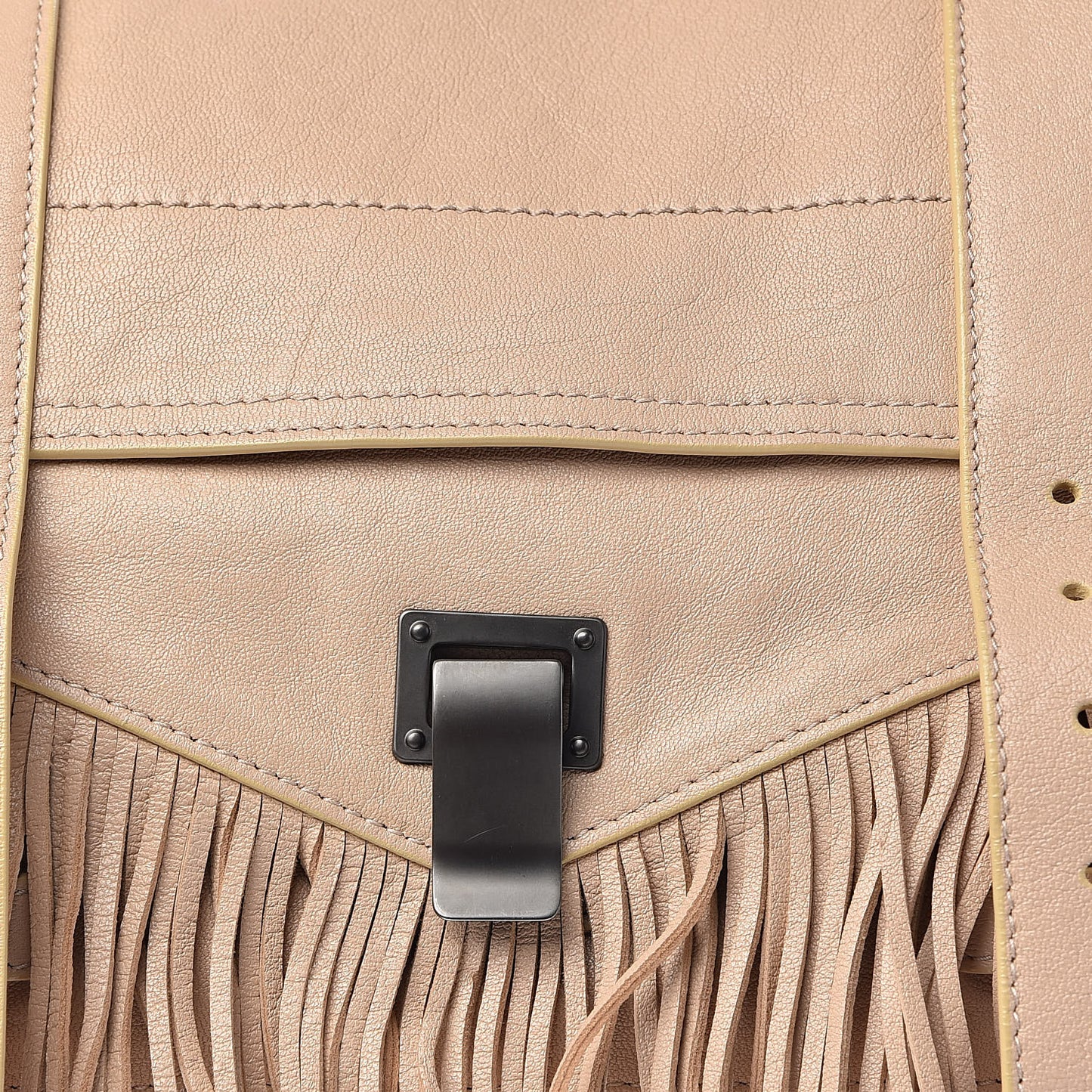 Lambskin Fringe Medium PS1 Satchel Nude