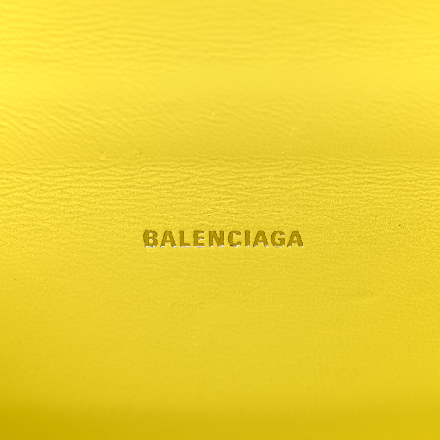Balenciaga Shiny Calfskin Crocodile Embossed Hourglass Top Handle Bag XS Light Yellow 6 of 10