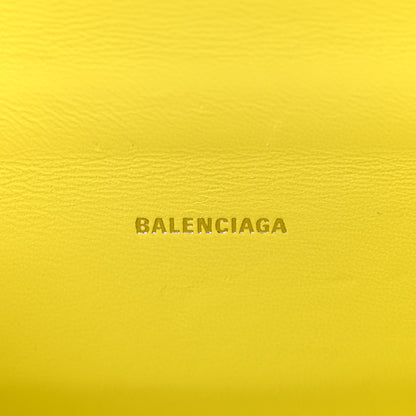 Balenciaga Shiny Calfskin Crocodile Embossed Hourglass Top Handle Bag XS Light Yellow 6 of 10