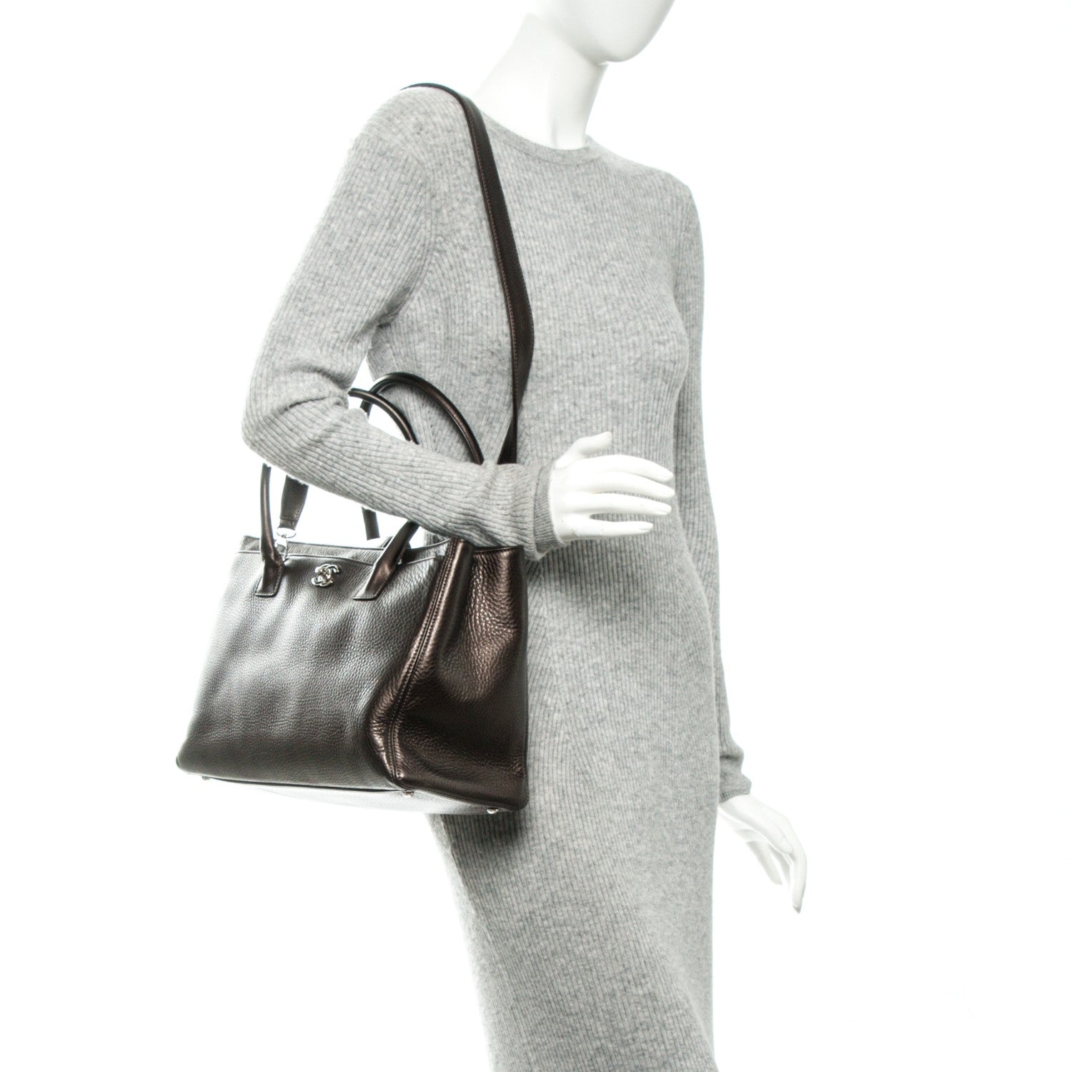 Chanel Metallic Deerskin Cerf Executive Shopper Tote Copper 2 of 8