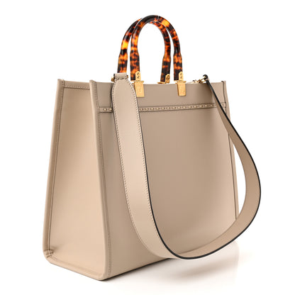 Fendi Vitello King Plexiglass Elaphe Python Print Logo Medium Fendi Sunshine Shopper Tote Nuvola Daisy Roccia 3 of 10
