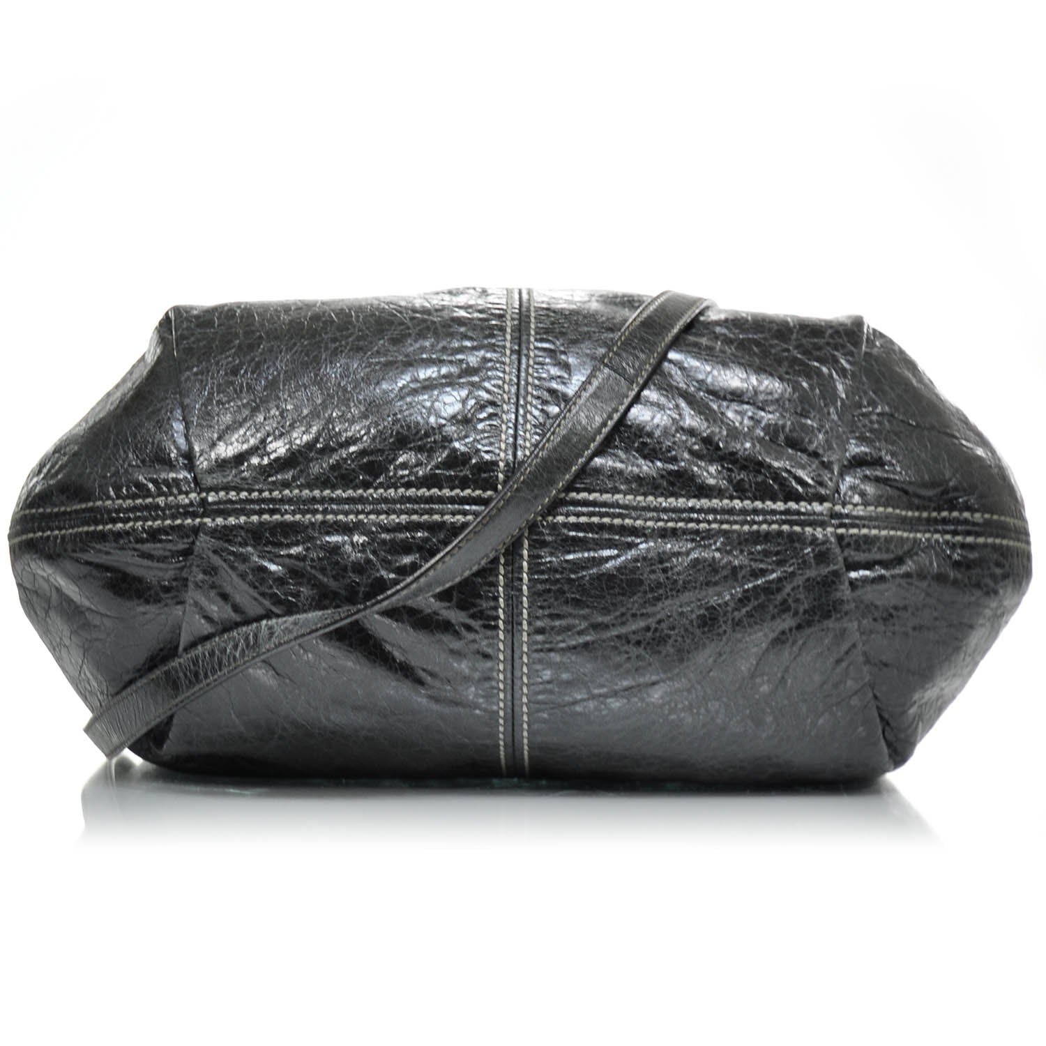 Miu Miu Leather Gathered Tote Black 5 of 9