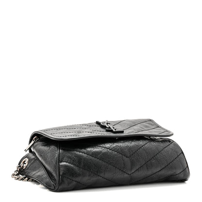 Saint Laurent Crinkled Calfskin Matelasse Monogram Niki Body Bag Black 4 of 11
