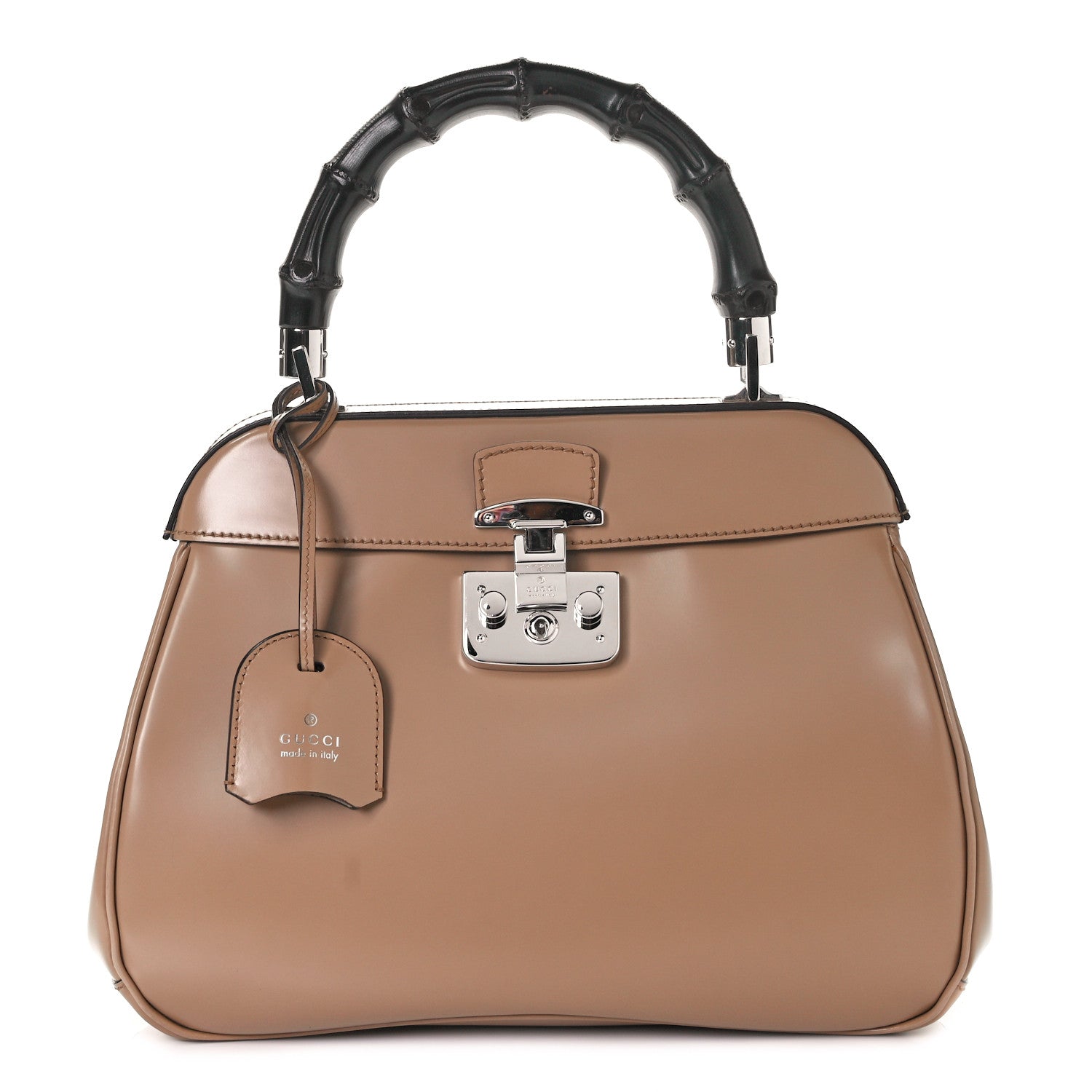 Gucci Regent Calfskin Bamboo Medium Lady Lock Top Handle Bag Dark Bamboo 1 of 8