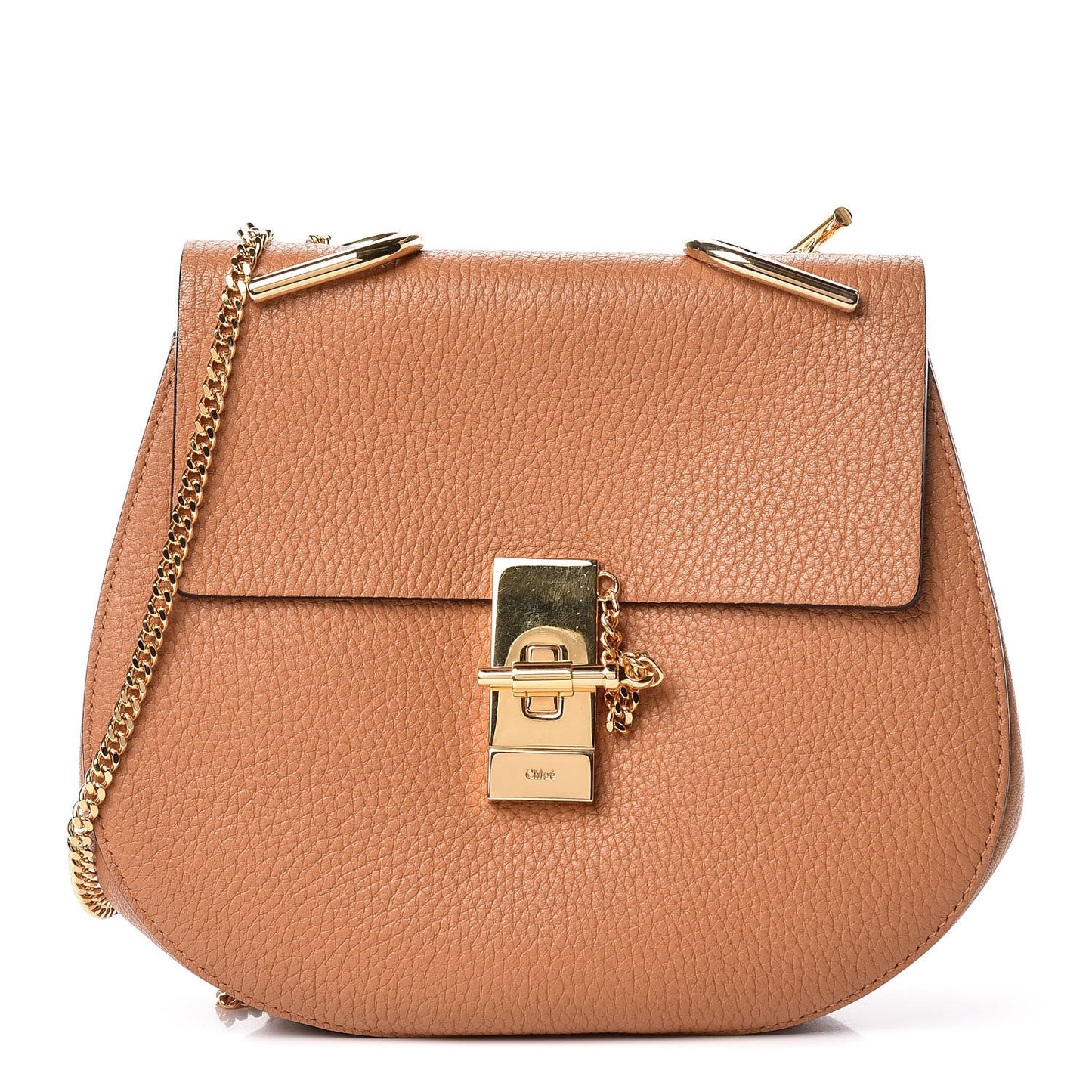 Grained Lambskin Drew Shoulder Bag Gingerbread