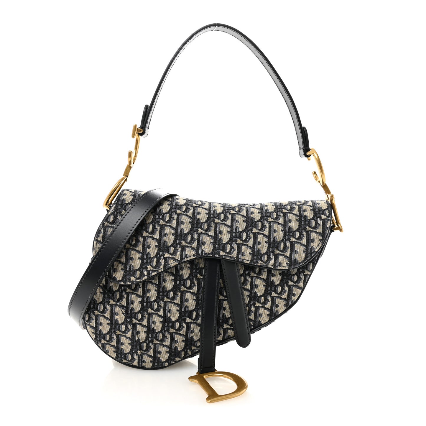 Oblique Saddle Bag With Strap Blue