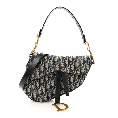 Christian Dior Oblique Saddle Bag With Strap Blue 1 of 10