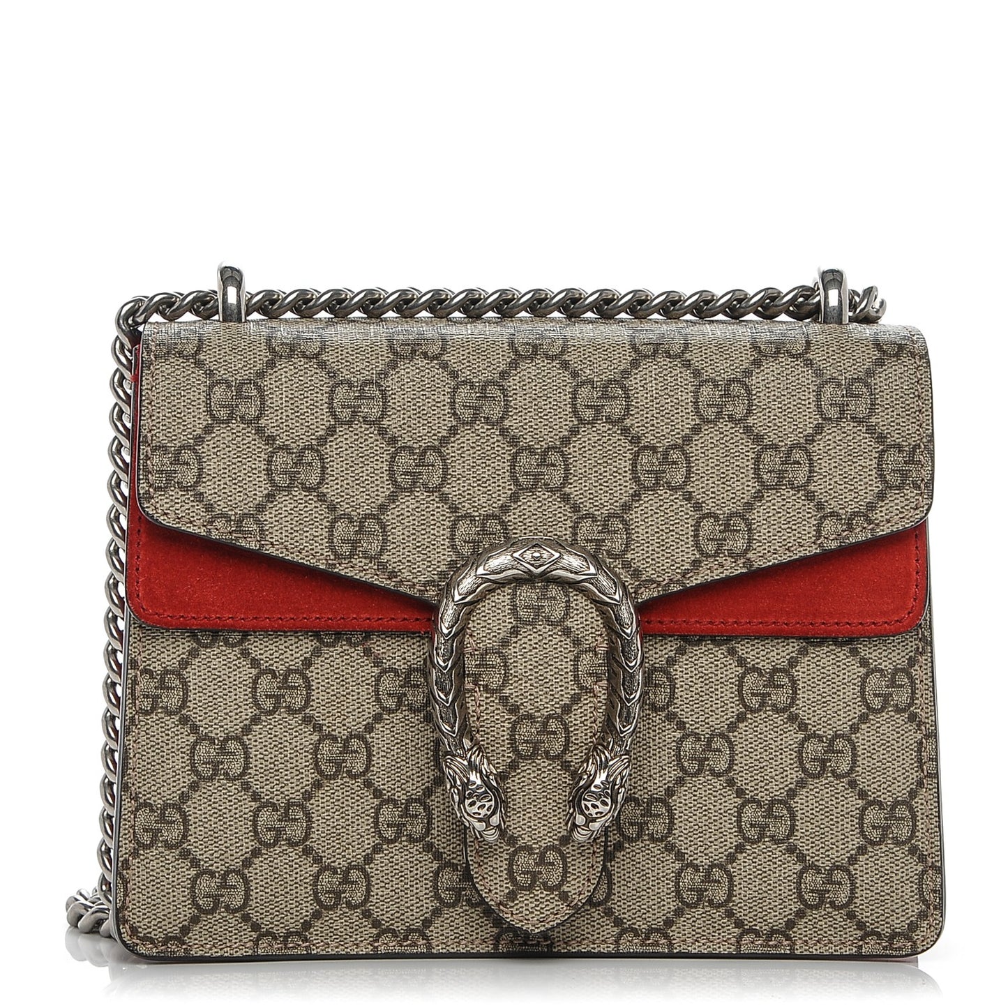 GG Supreme Monogram Mini Dionysus Shoulder Bag Hibiscus Red