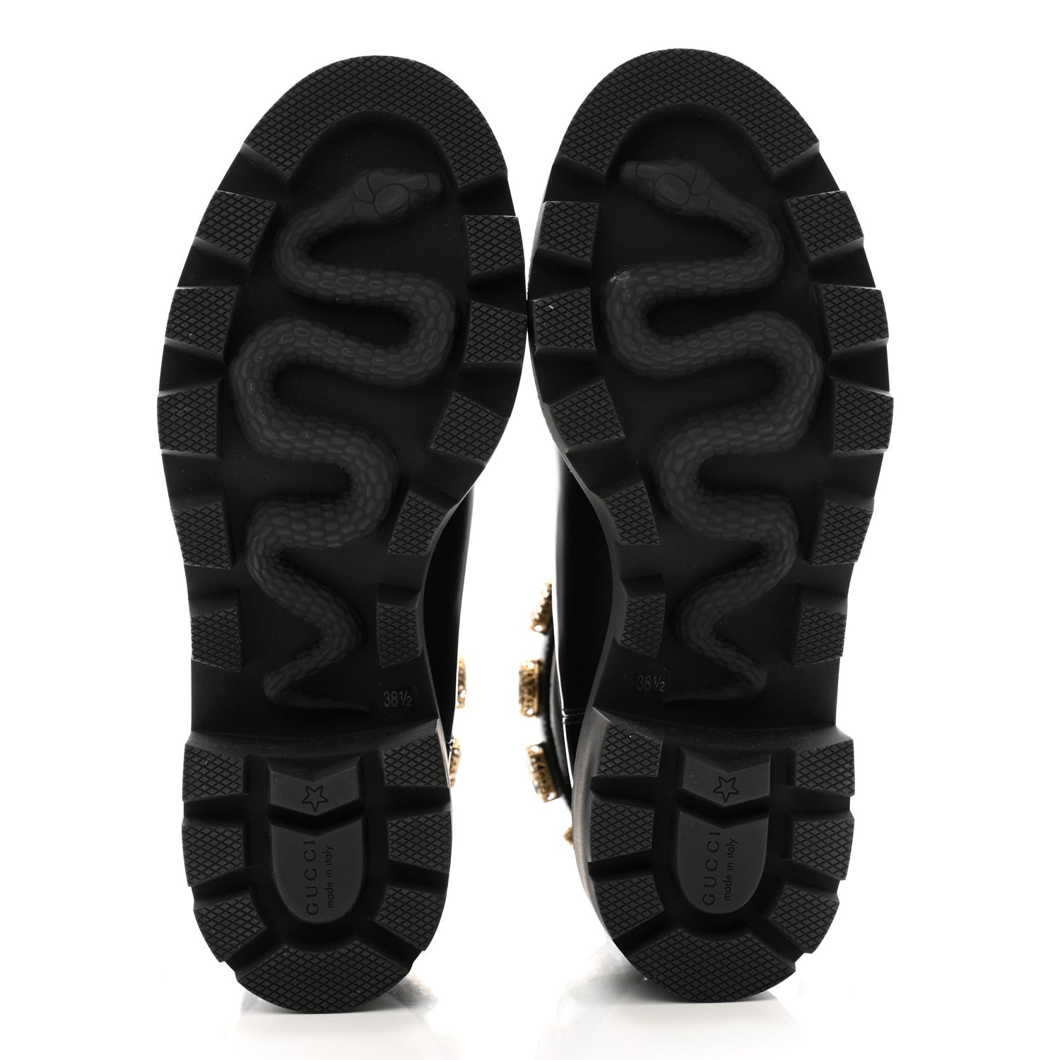 Gucci Calfskin Crystal GG Trip Chelsea Ankle Boots 38.5 Black 5 of 13