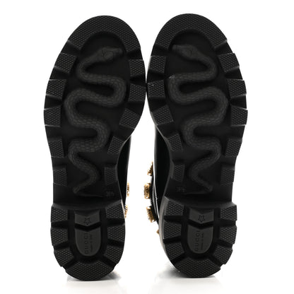 Gucci Calfskin Crystal GG Trip Chelsea Ankle Boots 38.5 Black 5 of 13