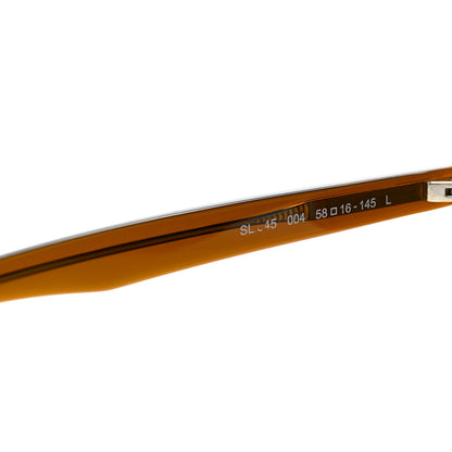 Saint Laurent Acetate Geometric Aviator Sunglasses SL 545 Brown Green 6 of 8