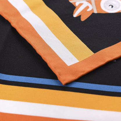 Hermes Silk Cheval A La Couverture Pocket Square Scarf 4 of 4