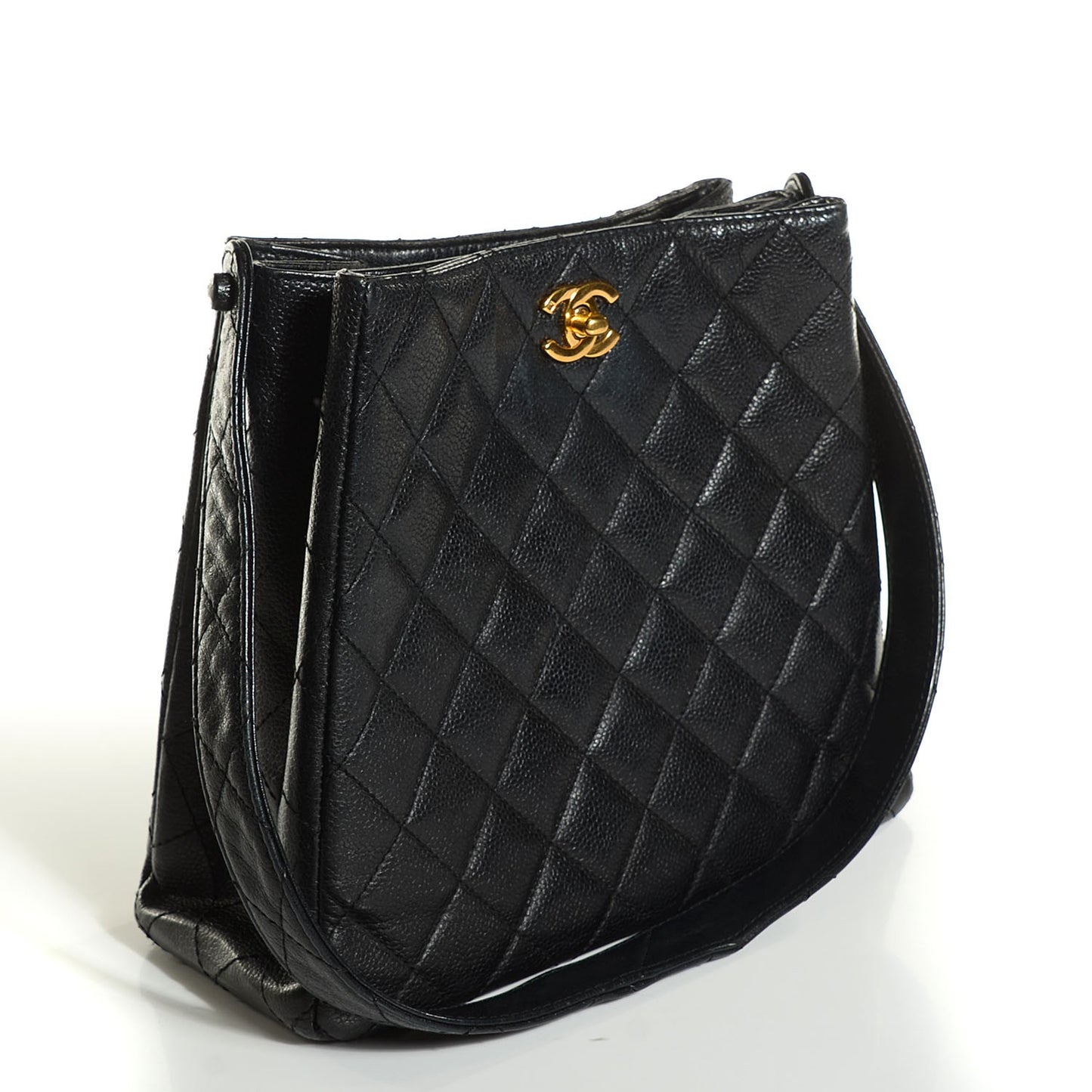 Caviar Quilted Shoulder Bag Black