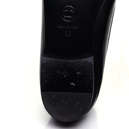 Chanel Lambskin Patent Calfskin CC Cap Toe Ballerina Flats 36 Black 12 of 14