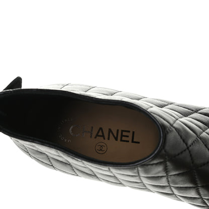 Chanel Calfskin Quilted Cap Toe Short Boots 40.5 Black 6 of 10