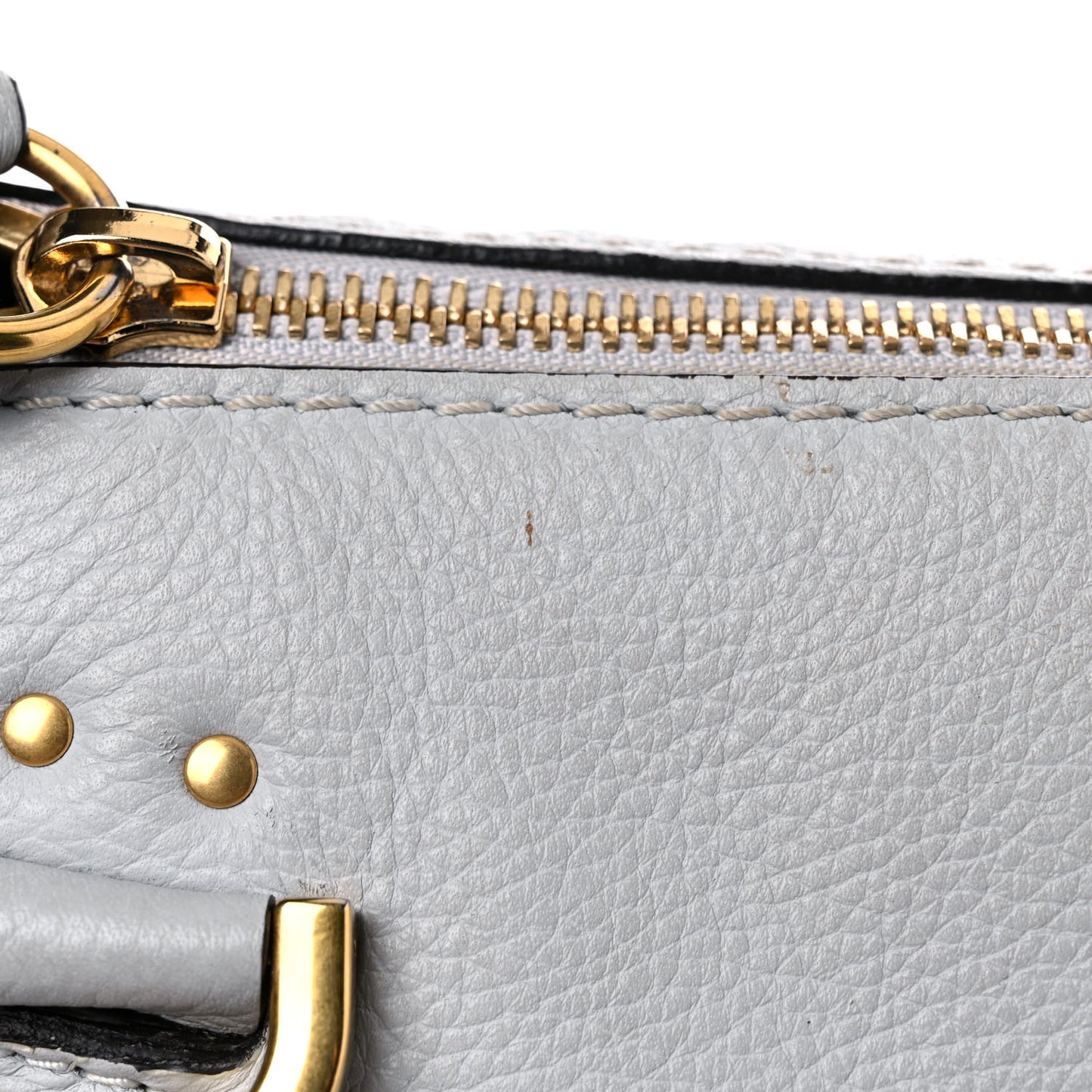 Calfskin Small Marcie Satchel Airy Grey