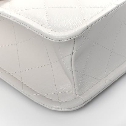 Chanel Caviar Quilted Large Sweet Classic Flap White 9 of 10