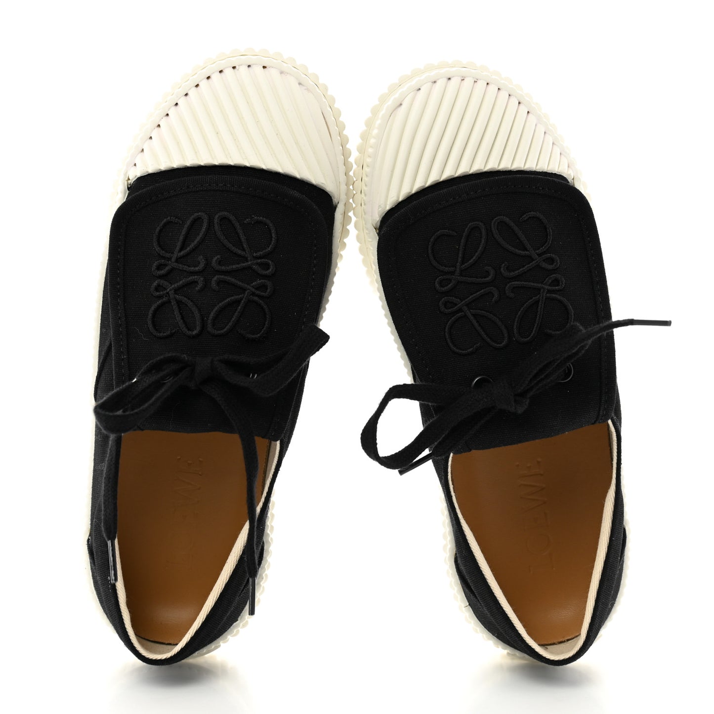 Jacquard Anagram Calfskin Flap Sneakers 35 Black