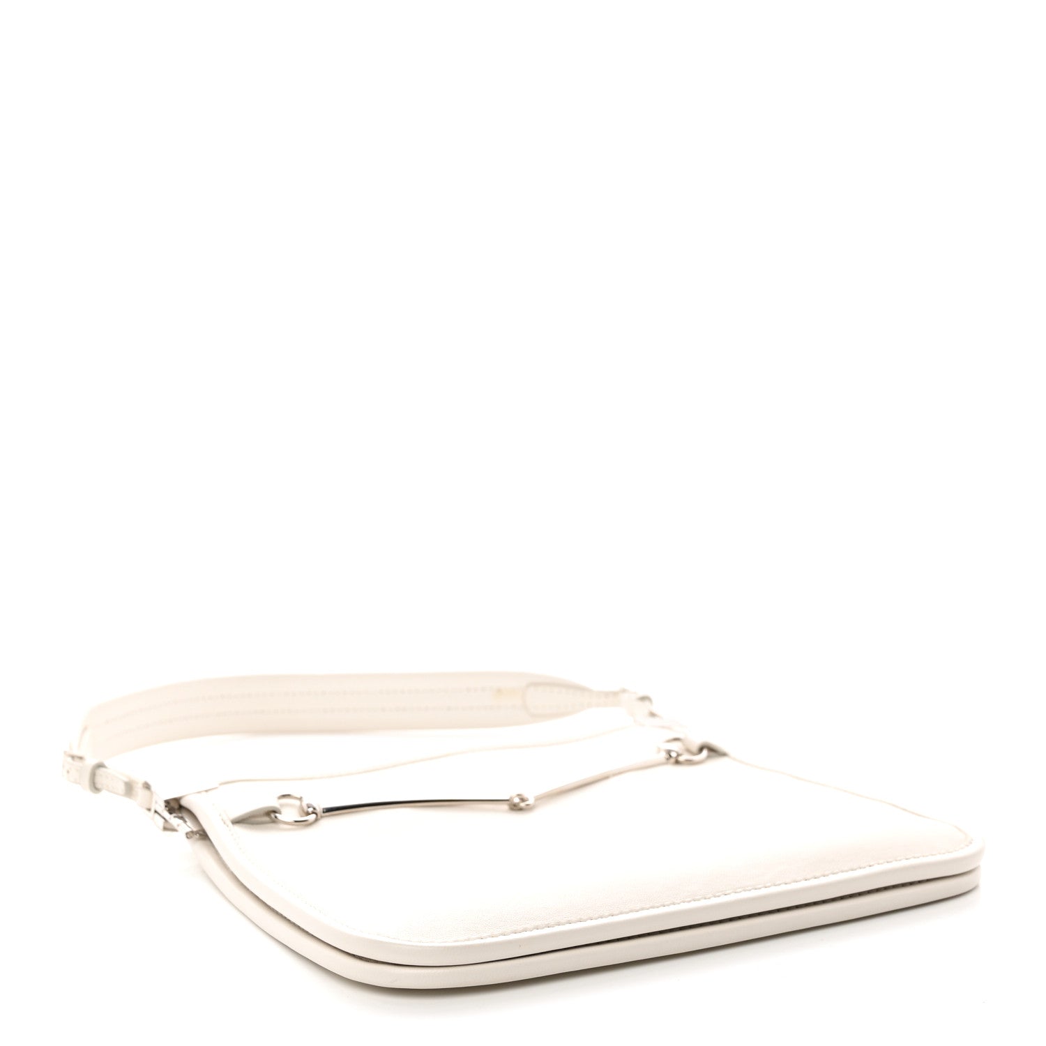 Gucci Calfskin Horsebit Slim Shoulder Bag White 4 of 10