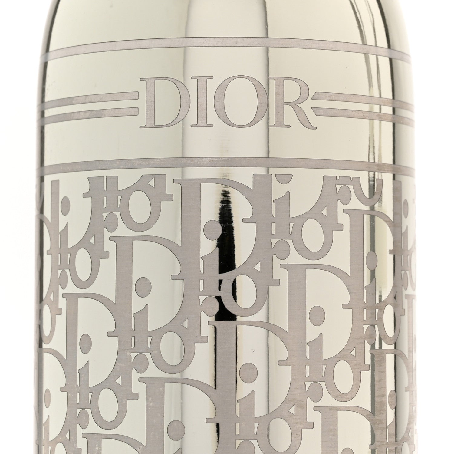 Christian Dior Oblique Stainless Steel Grained Calfskin Aqua Bottle With Shoulder Strap Off White 11 of 11