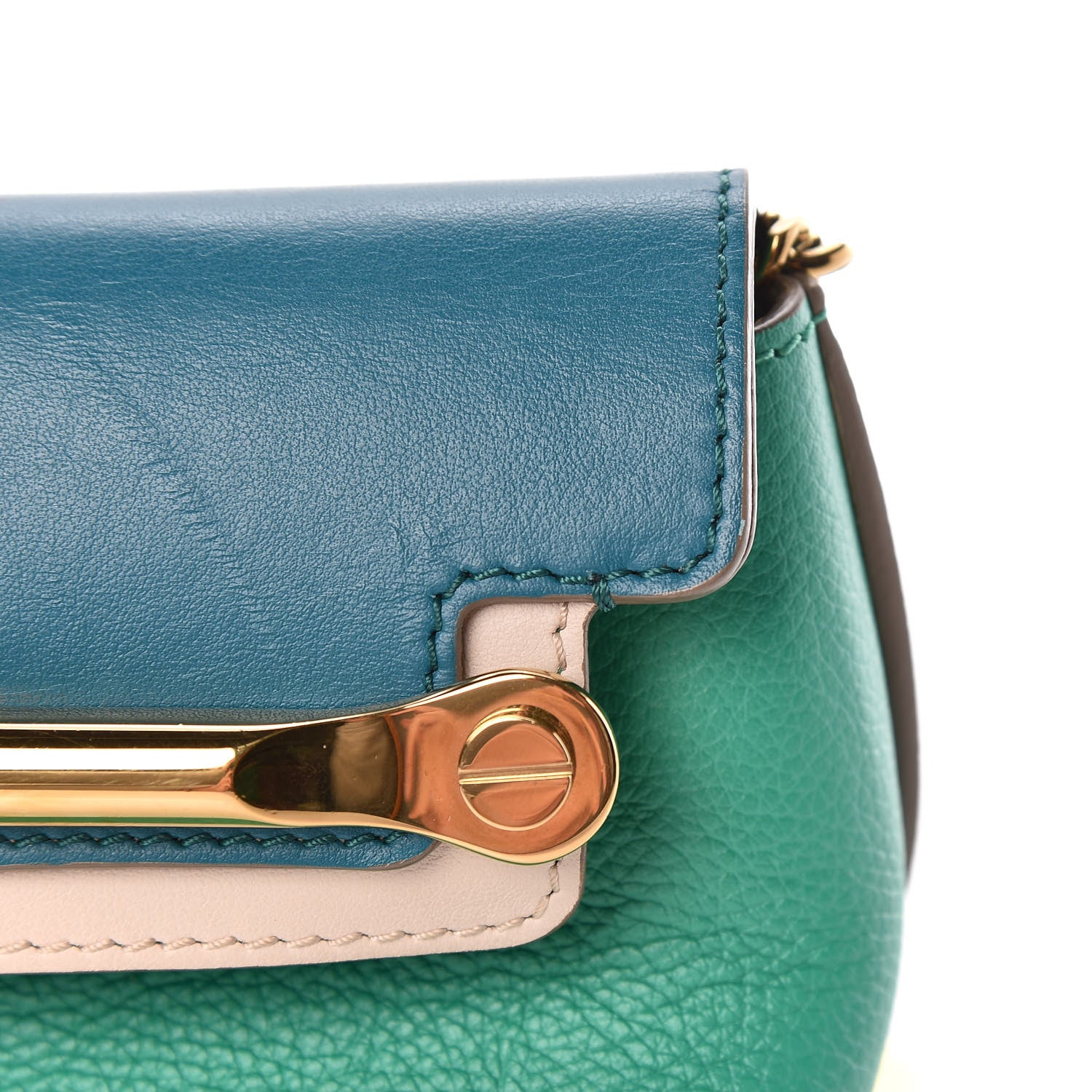 Chloe Calfskin Mini Clare Shoulder Bag Green Turquoise 10 of 14