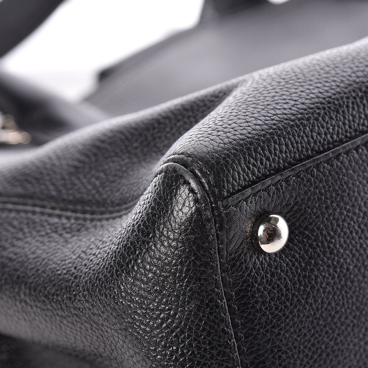 Calfskin Cerf Executive Shopper Tote Black