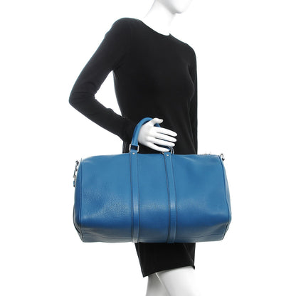 Louis Vuitton Taurillon Keepall Bandouliere 45 Bleu Canard 3 of 14