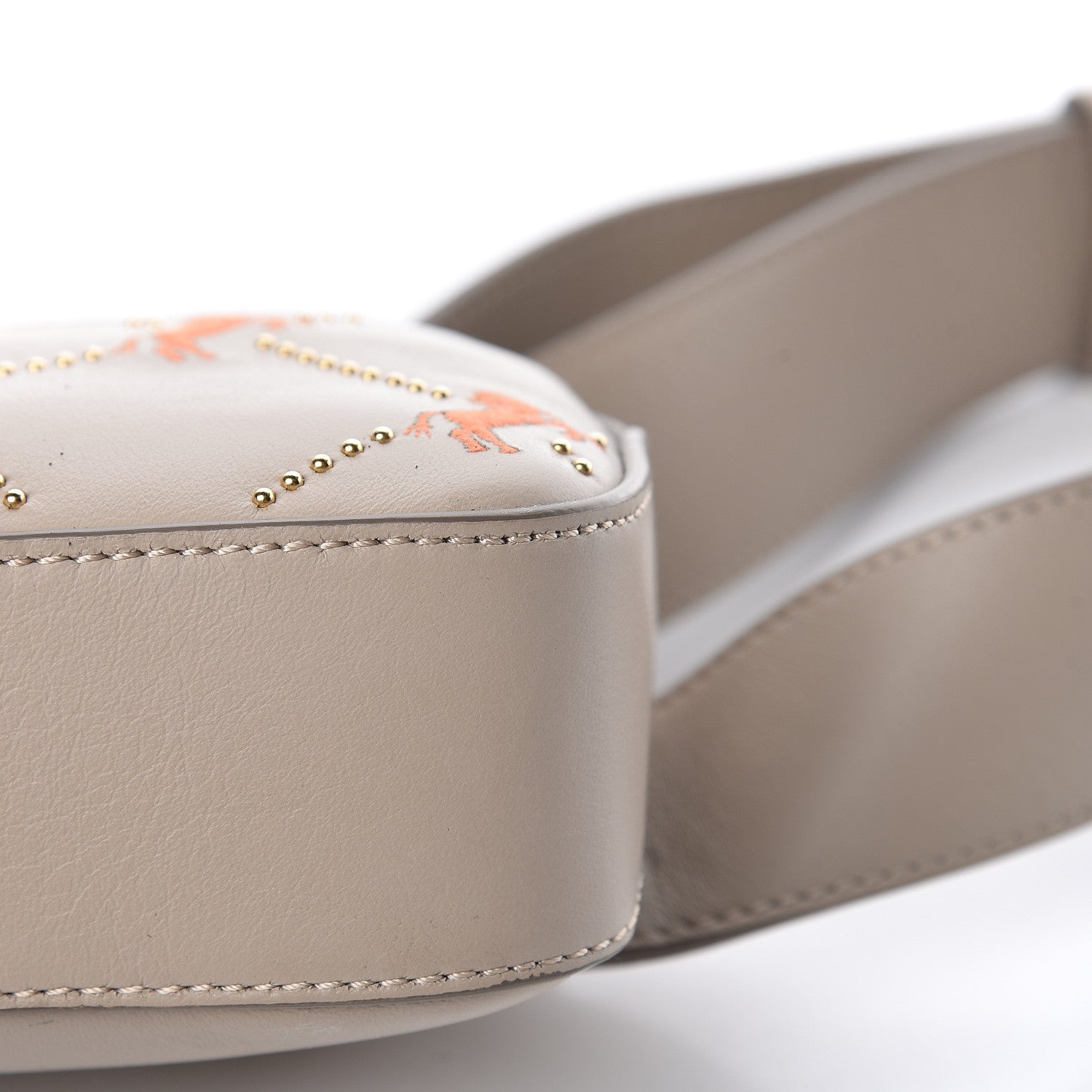 Chloe Smooth Calfskin Little Horses Embroidered Signature Belt Bag Pastel Grey 9 of 9
