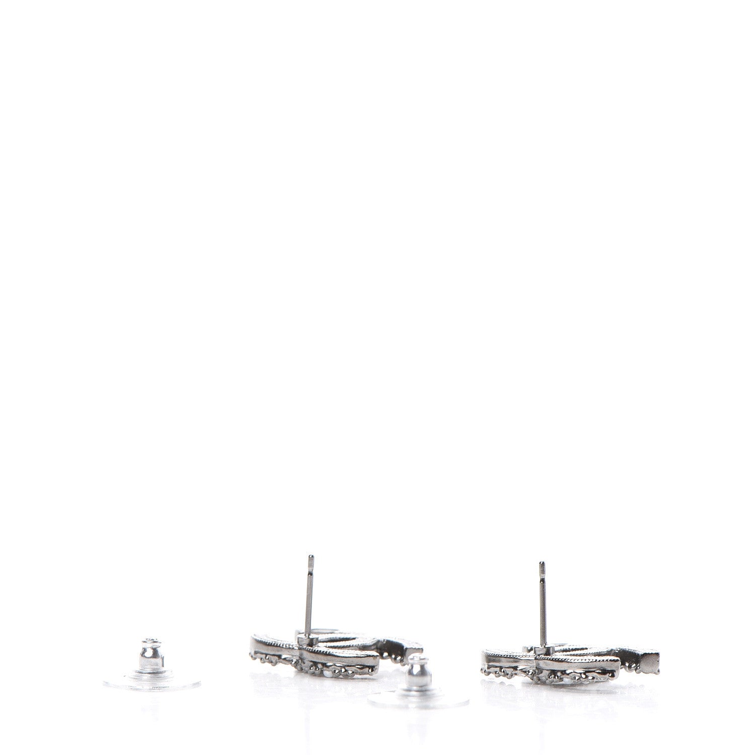 Chanel Ruthenium Crystal Pearl Caviar Earrings 3 of 5